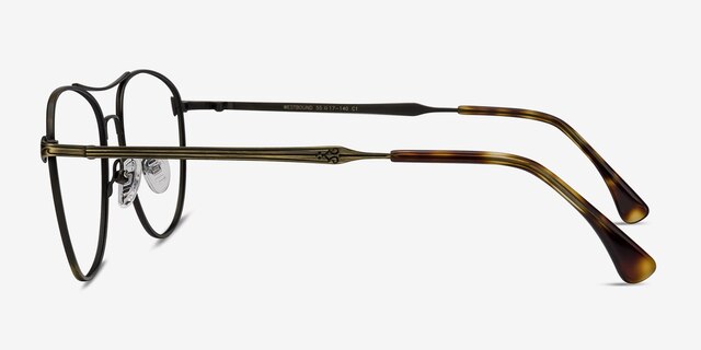 Westbound Bronze MetalEyeglass Frames from EyeBuyDirect, Side View