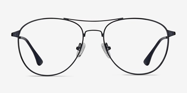 Westbound Dark Navy MetalEyeglass Frames from EyeBuyDirect, Front View