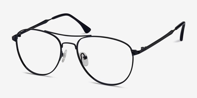 Westbound Dark Navy MetalEyeglass Frames from EyeBuyDirect, Angle View