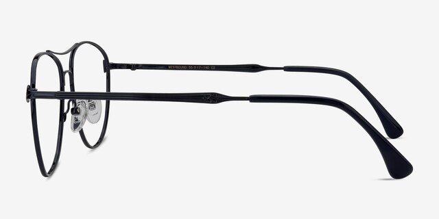 Westbound Dark Navy MetalEyeglass Frames from EyeBuyDirect, Side View