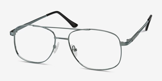 Chronicles Blue MetalEyeglass Frames from EyeBuyDirect, Angle View