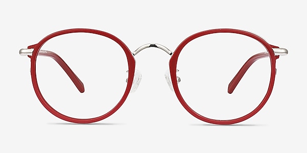 Carnival Matte Red Acetate-metal Montures de lunettes de vue