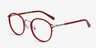 Carnival Matte Red Acetate-metalMontures de lunettes de vue d'EyeBuyDirect, Vue d'Angle