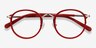 Carnival Matte Red Acetate-metalMontures de lunettes de vue d'EyeBuyDirect, Vue Rapprochée