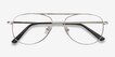 Tasker Silver MetalEyeglass Frames from EyeBuyDirect, Closed View
