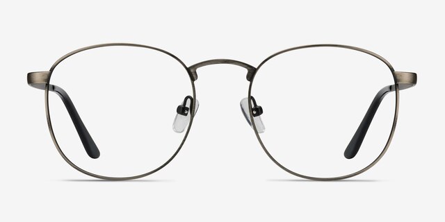 St Michel Gunmetal MetalEyeglass Frames from EyeBuyDirect, Front View