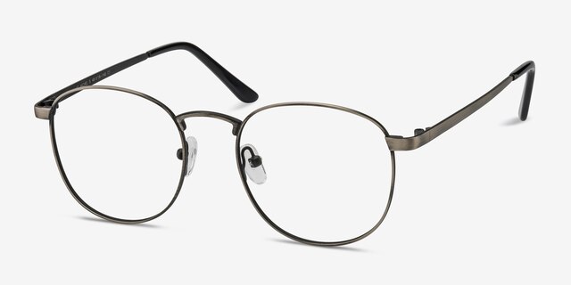 St Michel Gunmetal MetalEyeglass Frames from EyeBuyDirect, Angle View