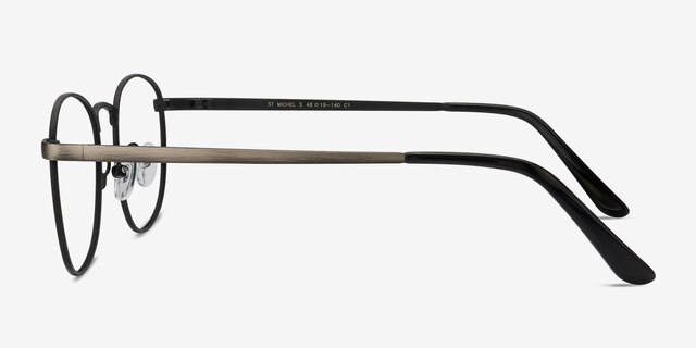 St Michel Gunmetal MetalEyeglass Frames from EyeBuyDirect, Side View