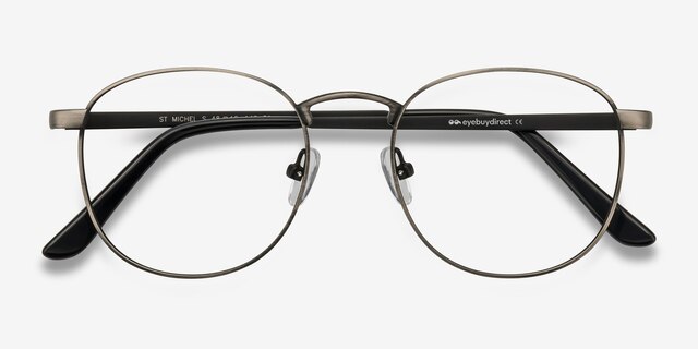 St Michel Gunmetal MetalEyeglass Frames from EyeBuyDirect, Closed View