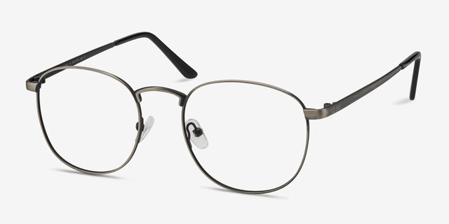 St Michel Gunmetal MetalEyeglass Frames from EyeBuyDirect, Angle View