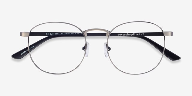 St Michel Gunmetal MetalEyeglass Frames from EyeBuyDirect, Closed View