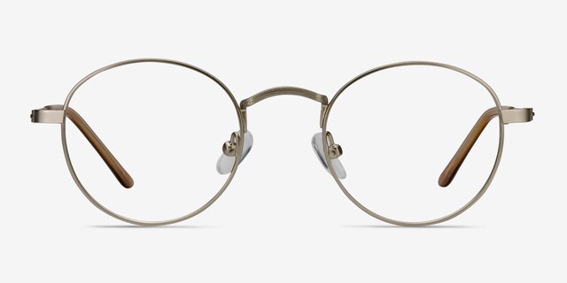 Cupertino Silver MetalEyeglass Frames from EyeBuyDirect, Front View