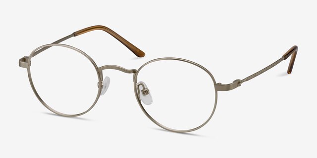 Cupertino Silver MetalEyeglass Frames from EyeBuyDirect, Angle View