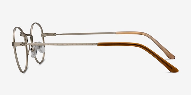 Cupertino Silver MetalEyeglass Frames from EyeBuyDirect, Side View