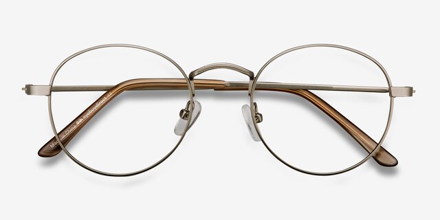 Cupertino Argenté MétalMontures de lunettes de vue d'EyeBuyDirect, Vue Rapprochée