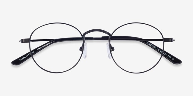 Cupertino Noir MétalMontures de lunettes de vue d'EyeBuyDirect, Vue Rapprochée