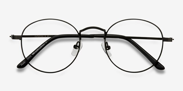 Cupertino Noir MétalMontures de lunettes de vue d'EyeBuyDirect, Vue Rapprochée