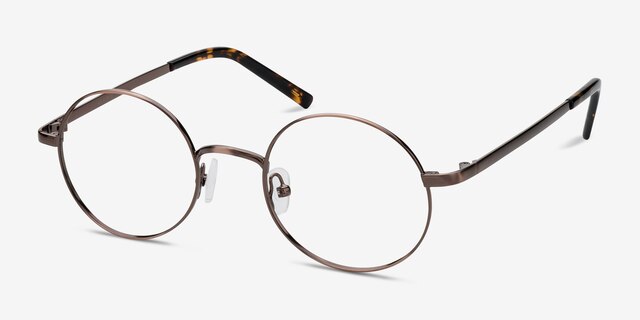 Socrates Brown Tortoise MétalMontures de lunettes de vue d'EyeBuyDirect, Vue d'Angle