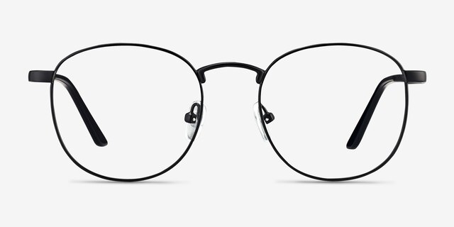 St Michel Black MetalEyeglass Frames from EyeBuyDirect, Front View