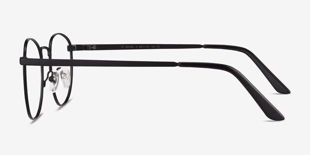 St Michel Black MetalEyeglass Frames from EyeBuyDirect, Side View
