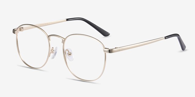 St Michel Golden MetalEyeglass Frames from EyeBuyDirect, Angle View