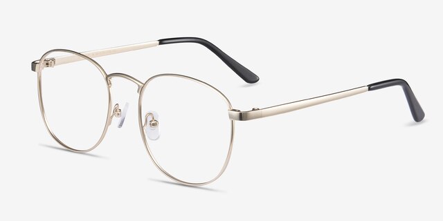 St Michel Golden MetalEyeglass Frames from EyeBuyDirect, Angle View