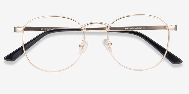St Michel Golden MetalEyeglass Frames from EyeBuyDirect, Closed View