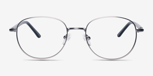 Pensieve Gunmetal MetalEyeglass Frames from EyeBuyDirect, Front View