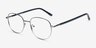 Pensieve Gunmetal MetalEyeglass Frames from EyeBuyDirect, Angle View