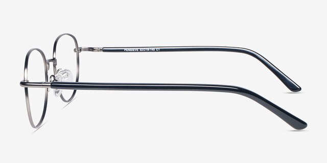 Pensieve Gunmetal MetalEyeglass Frames from EyeBuyDirect, Side View