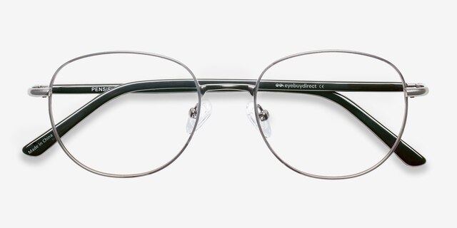 Pensieve Gunmetal MetalEyeglass Frames from EyeBuyDirect, Closed View