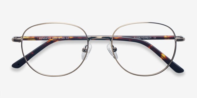 Pensieve Bronze MetalEyeglass Frames from EyeBuyDirect, Closed View