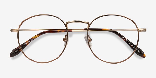 Wistful Coffee MetalEyeglass Frames from EyeBuyDirect, Closed View