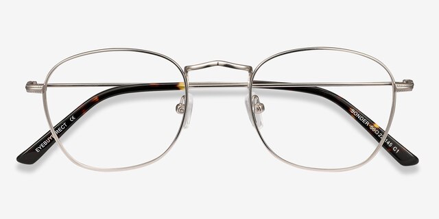 Sonder Silver MetalEyeglass Frames from EyeBuyDirect, Closed View
