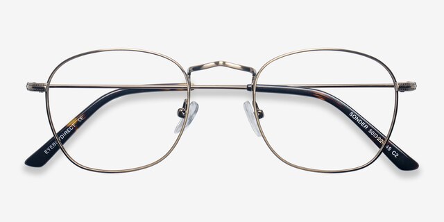 Sonder Bronze MetalEyeglass Frames from EyeBuyDirect, Closed View