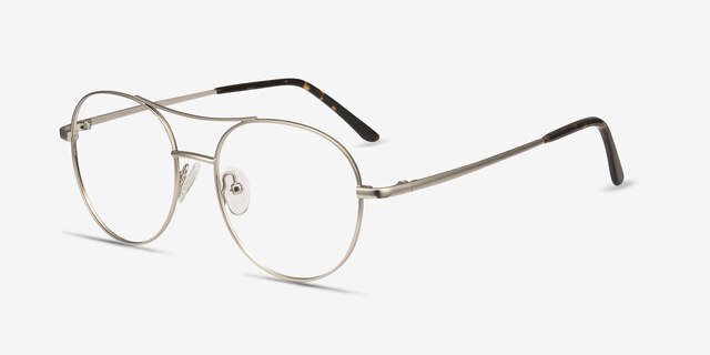 Cassini Argenté MétalMontures de lunettes de vue d'EyeBuyDirect, Vue d'Angle