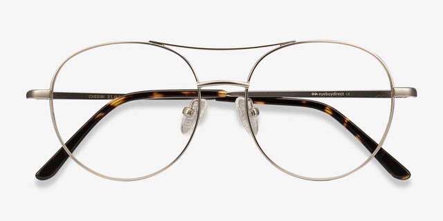 Cassini Argenté MétalMontures de lunettes de vue d'EyeBuyDirect, Vue Rapprochée