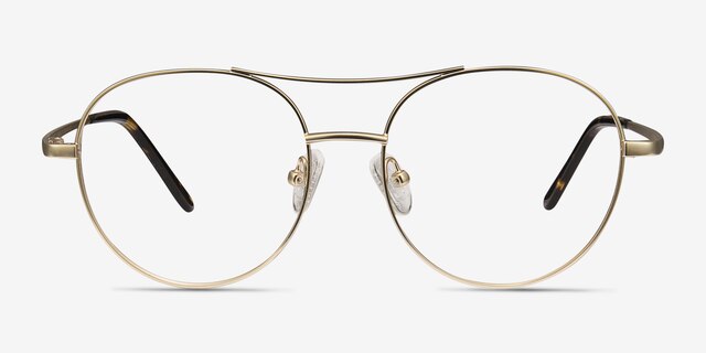 Cassini Golden MetalEyeglass Frames from EyeBuyDirect, Front View