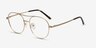 Cassini Golden MetalEyeglass Frames from EyeBuyDirect, Angle View