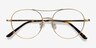 Cassini Golden MetalEyeglass Frames from EyeBuyDirect, Closed View