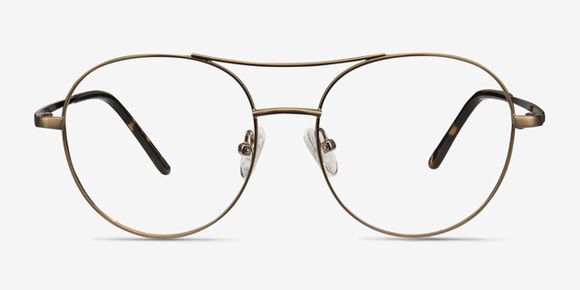 Cassini Brown MetalEyeglass Frames from EyeBuyDirect, Front View