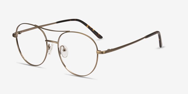 Cassini Brown MetalEyeglass Frames from EyeBuyDirect, Angle View