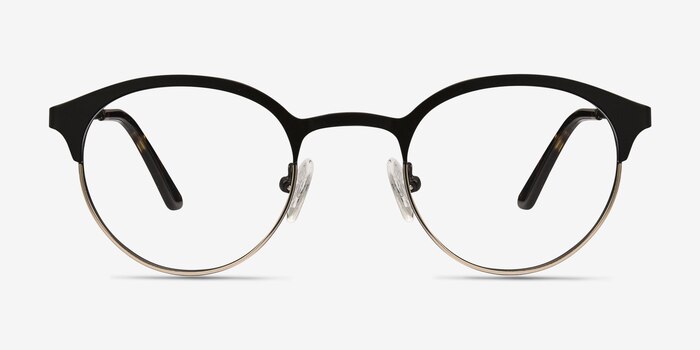 Fixate Black Golden Metal Eyeglass Frames from EyeBuyDirect