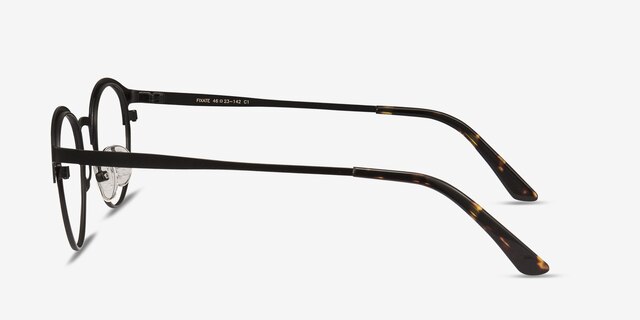 Fixate Black Golden MetalEyeglass Frames from EyeBuyDirect, Side View