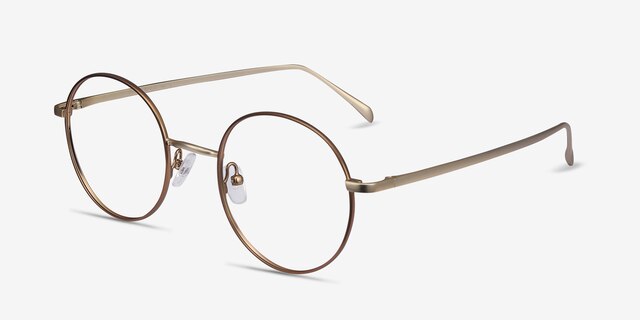 Synapse Brown MetalEyeglass Frames from EyeBuyDirect, Angle View