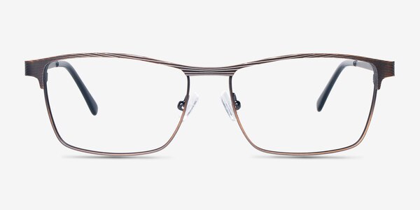 Caliber Brown Metal Eyeglass Frames