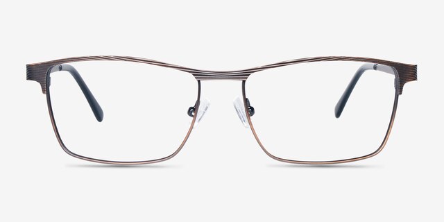 Caliber Brown MetalEyeglass Frames from EyeBuyDirect, Front View