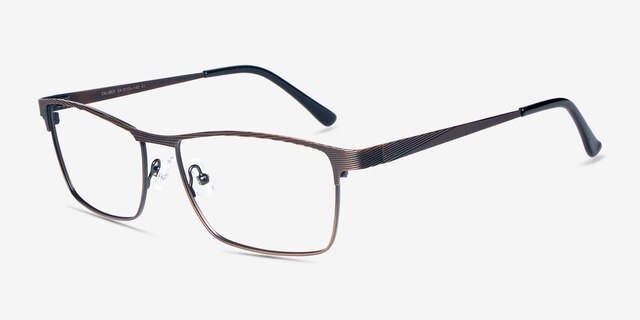 Caliber Brown MetalEyeglass Frames from EyeBuyDirect, Angle View