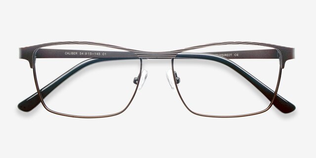 Caliber Brown MetalEyeglass Frames from EyeBuyDirect, Closed View