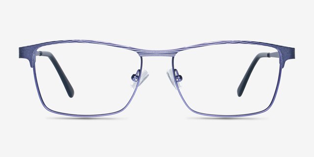 Caliber Blue MetalEyeglass Frames from EyeBuyDirect, Front View